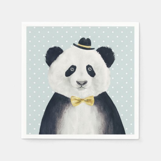 水彩パンダベア スタンダードカクテルナプキン (正面)