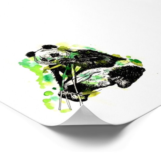 水彩パンダ ポスター (角)