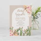 水彩パンパスグラスとサボテンベビー散布 招待状 (スタンド正面)