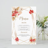 水彩パンパスグラス白い花結婚のメニュー (スタンド正面)