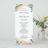 水彩パンパスグラス結婚葉の儀式 プログラム (スタンド正面)