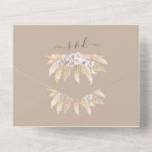 水彩パンパスグラス 白い蘭 薔薇 ウェディング オールインワン招待状 (裏面)