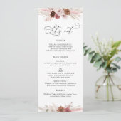水彩パンパスダスティピンク結婚フローラ メニュー (スタンド正面)