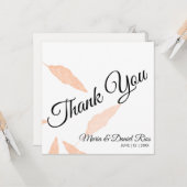 水彩パンパスリーフシルエット結婚ズ カード (正面/裏面インサイチュ)