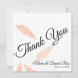 水彩パンパスリーフシルエット結婚ズ カード