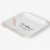 水彩パンパスリーフシルエット結婚ズ ペーパープレート (傾斜あり)