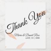 水彩パンパスリーフシルエット結婚ズ ワインラベル (シングルラベル)