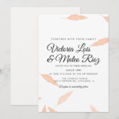 水彩パンパスリーフシルエット結婚ズ 招待状 (正面/裏面)