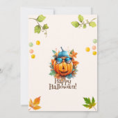 水彩パンプキカラフルンキッズハローウィンパーティ 招待状 (裏面)