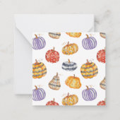 水彩パンプキカラフルンパターン(の模様が)あるエンクロージャ ノートカード (裏面)