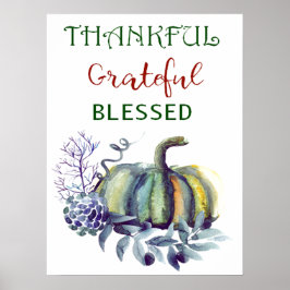 水彩パンプキンアートプリントポスター ポスター