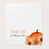 水彩パンプキンオレンジ花のベビーシャワー (外部フラット)