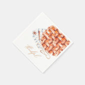 水彩パンプキンパイのフレンドリー スタンダードカクテルナプキン (角)
