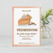 水彩パンプキンパイの友情と感謝祭 招待状 (スタンド正面)
