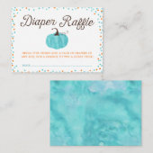 水彩パンプキンボーイおむつラッフルチケット エンクロージャーカード (正面/裏面)