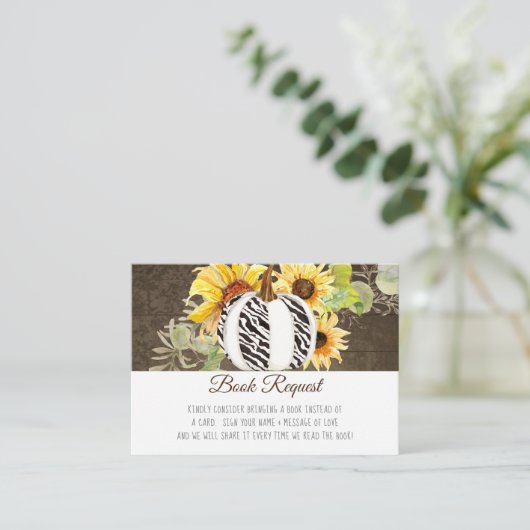 水彩パンプキン素朴サンフラワーウッドブックス エンクロージャーカード (スタンド正面)