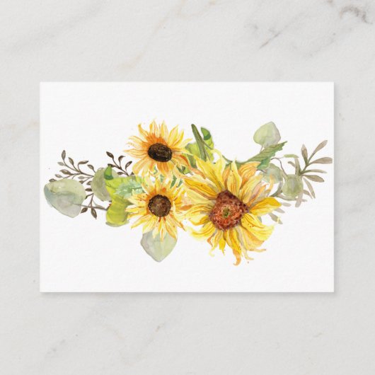 水彩パンプキン素朴サンフラワーウッドブックス エンクロージャーカード (裏面)