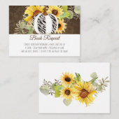 水彩パンプキン素朴サンフラワーウッドブックス エンクロージャーカード (正面/裏面)