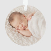 水彩パーソナライズされたキツネベビー初めてのクリスマス オーナメント (裏面)