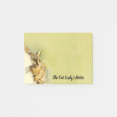 水彩パーソナライズされたタビーキャットピンクハート鼻 ポストイット (正面)