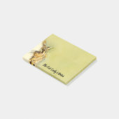 水彩パーソナライズされたタビーキャットピンクハート鼻 ポストイット (アングル)