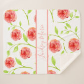 水彩パーソナライズされたバラシェルパブランケット シェルパブランケット (正面(横))