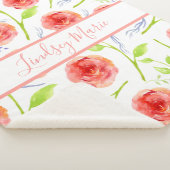 水彩パーソナライズされたバラシェルパブランケット シェルパブランケット (3/4)