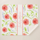 水彩パーソナライズされたバラシェルパブランケット シェルパブランケット (正面(横))