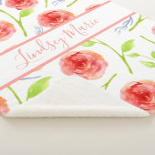 水彩パーソナライズされたバラシェルパブランケット シェルパブランケット (3/4)