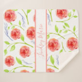 水彩パーソナライズされたバラシェルパブランケット シェルパブランケット (正面(横))