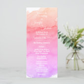 水彩パーソナライズされたピンク結婚式 プログラム (スタンド正面)