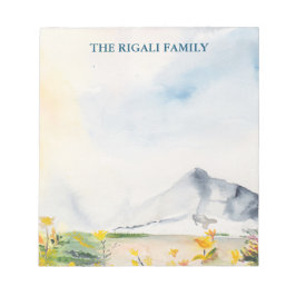 水彩パーソナライズされた山 ノートパッド