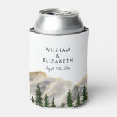 水彩パーソナライズされた山 缶クーラー (缶正面)