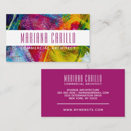 水彩パーソナライズされた抽象芸術 名刺 (正面/裏面)