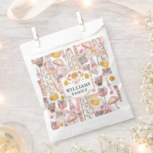 水彩パーソナライズされた秋手絵を描要素 フェイバーバッグ (クリップ留めされた状態)