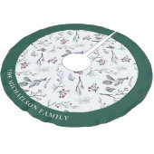 水彩パーソナライズされた葉 ブラッシュドポリエステルツリースカート (アングル)