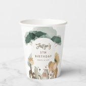 水彩パーティーアニマルズ フォト バースデーパーティー 紙コップ (裏面)