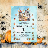 水彩パーティー動物テーマ子供の誕生日パーティー 招待状