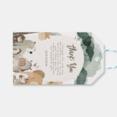 水彩パーティー動物フォトバースデーパーティー ギフトタグ (正面(横))