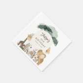 水彩パーティー動物フォトバースデーパーティー スタンダードカクテルナプキン (角)