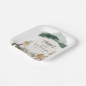 水彩パーティー動物フォトバースデーパーティー ペーパープレート (傾斜あり)