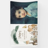 水彩パーティー動物フォトバースデーパーティー 横断幕 (縦)