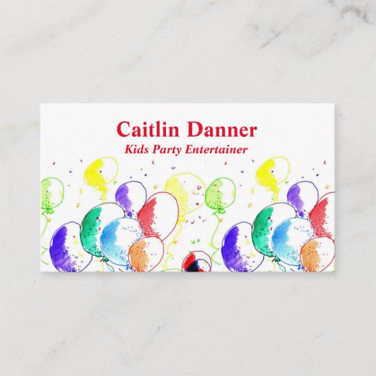 水彩パーティー風船 名刺 (正面)