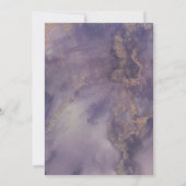 水彩パープルきらきら光るフローラフレームブライダルシャワー 招待状 (裏面)