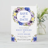 水彩パープルとクリームリース結婚ズ セーブザデート (スタンド正面)