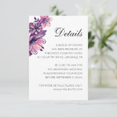 水彩パープルとピンクのフローラ結婚の詳細 エンクロージャーカード (スタンド正面)