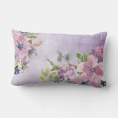 水彩パープルとメイブの花 ランバークッション (裏面)
