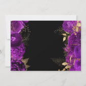 水彩パープルと金ゴールド花甘16 サンキューカード (裏面)