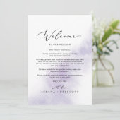 水彩パープルのウェルカムレター＆スケジュール (スタンド正面)