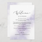 水彩パープルのウェルカムレター＆スケジュール (正面/裏面)